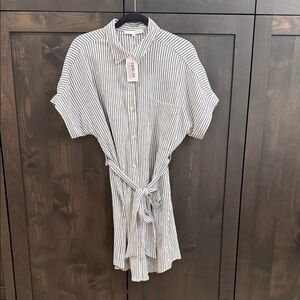 Baltic Born Navy and Cream Striped Dress